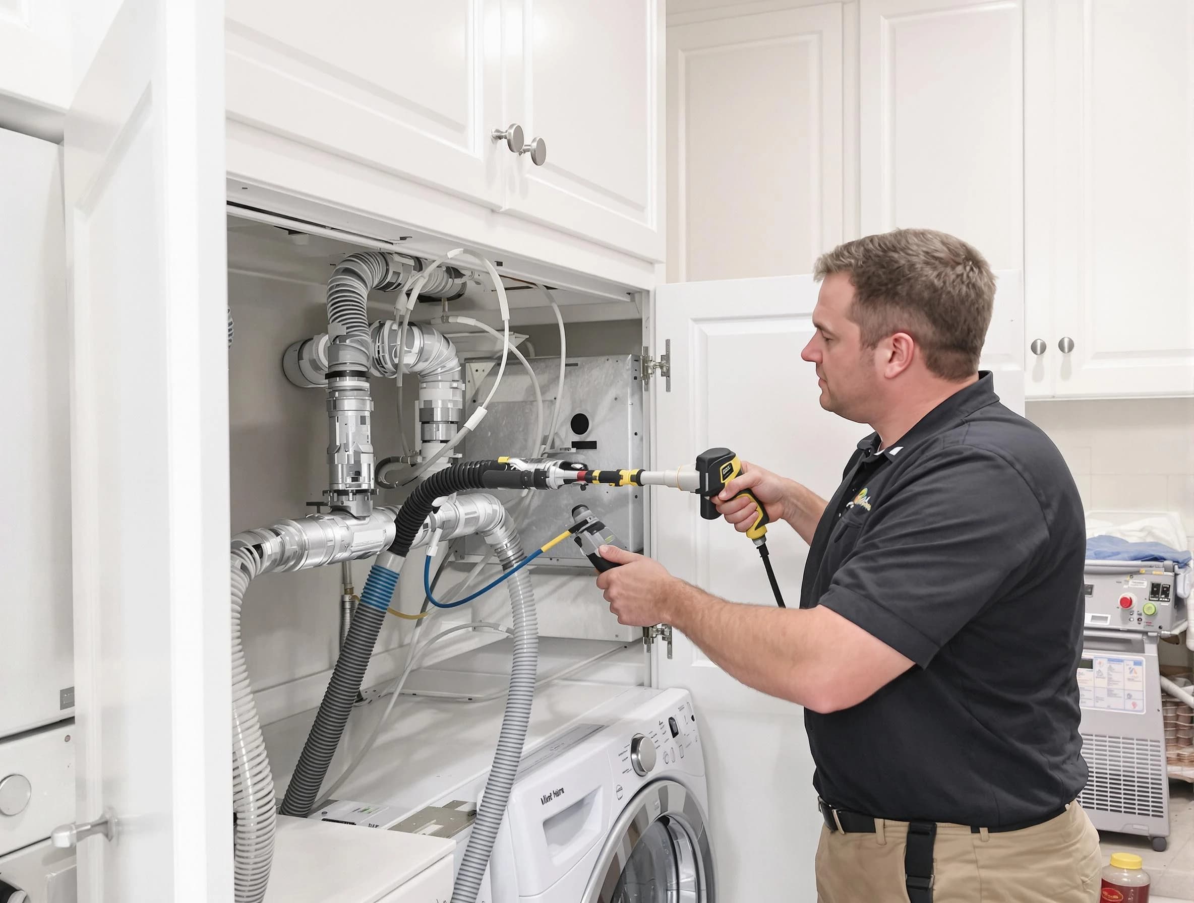 El Monte Dryer Vent Cleaning professional removing severe blockage from a clogged dryer vent in El Monte