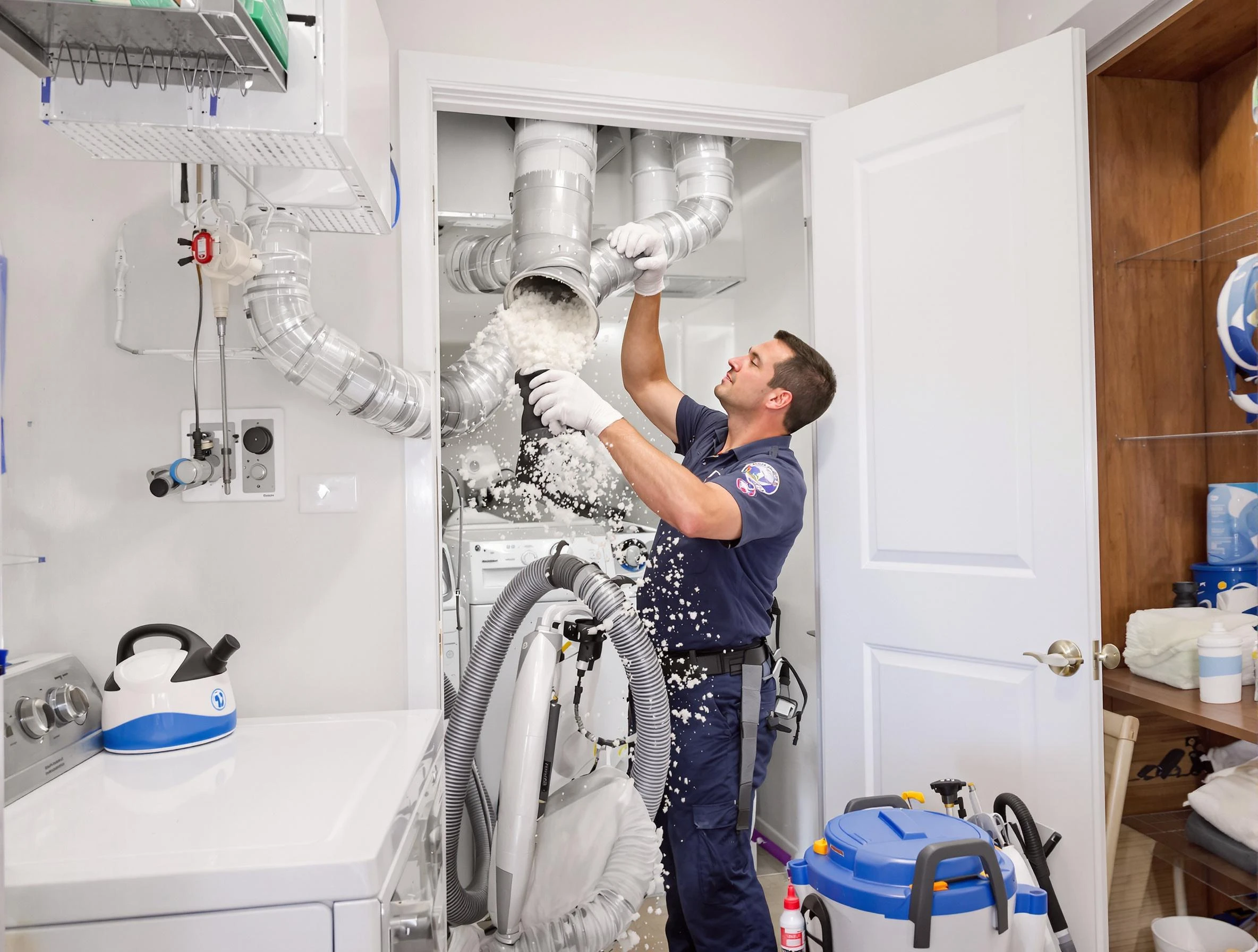 El Monte Dryer Vent Cleaning technician delivering thorough residential dryer vent cleaning service in El Monte